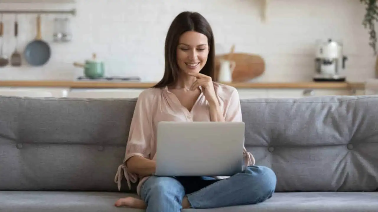 Woman working at home