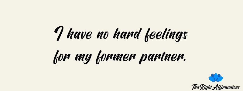 I have no hard feelings for my former partner.