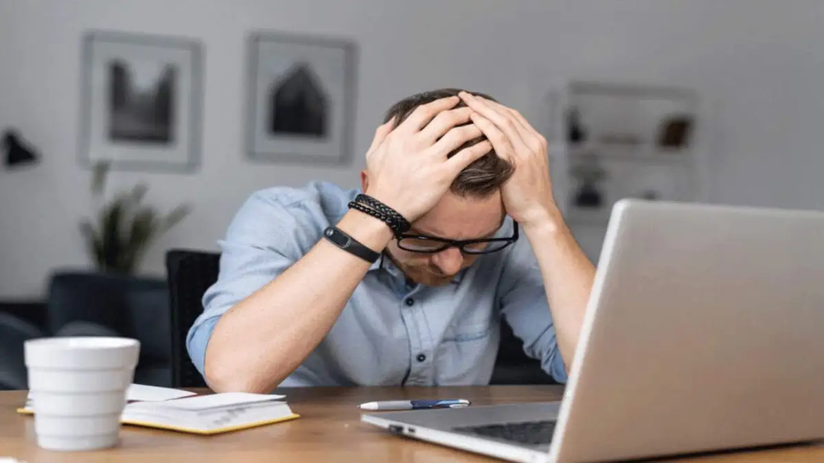 upset man at computer