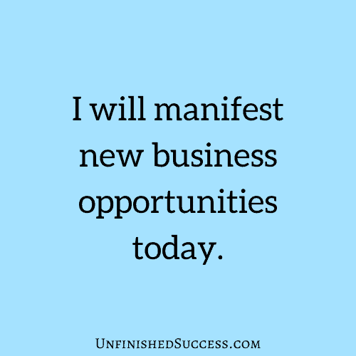 I will manifest new business opportunities today.