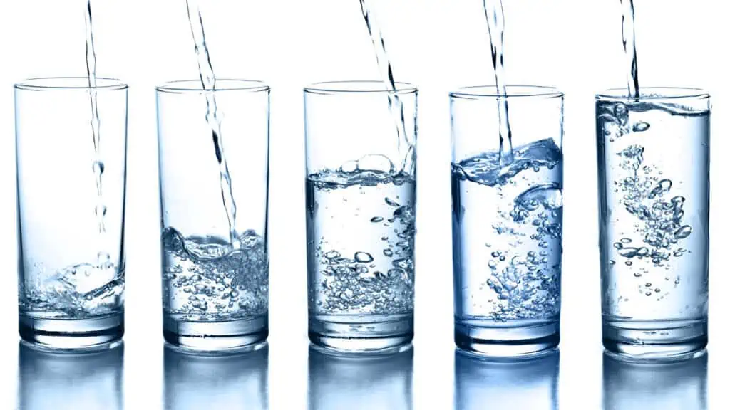 drinking glasses of water