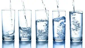 drinking glasses of water