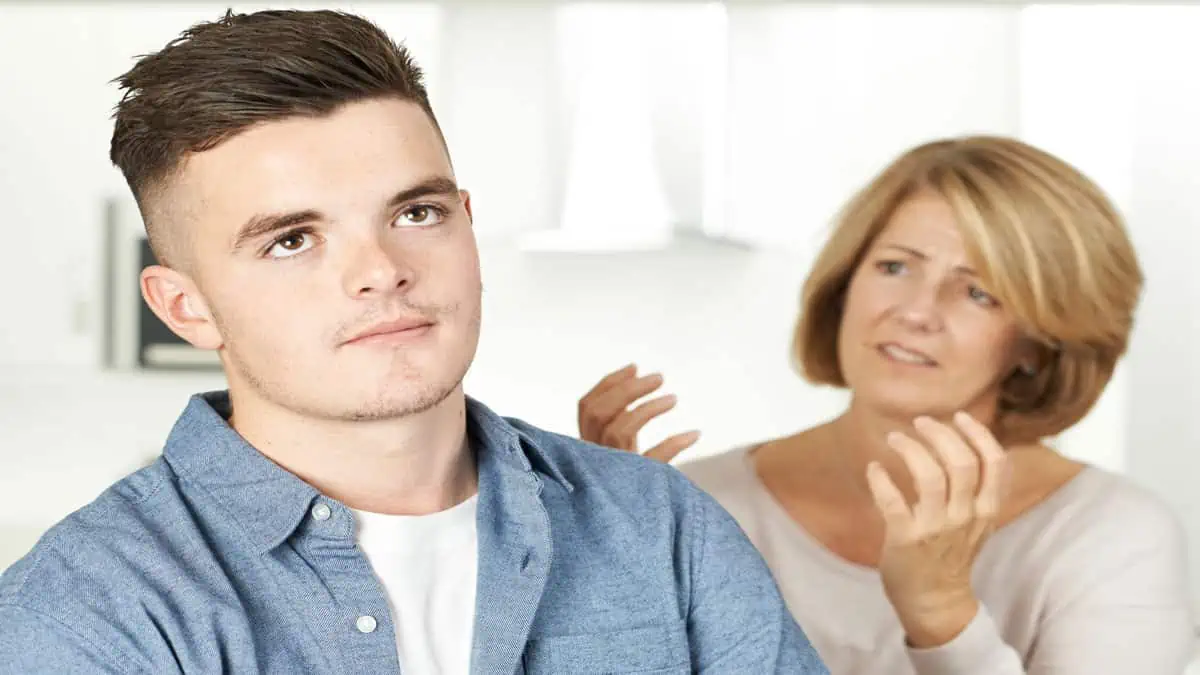 mother arguing with teenage son