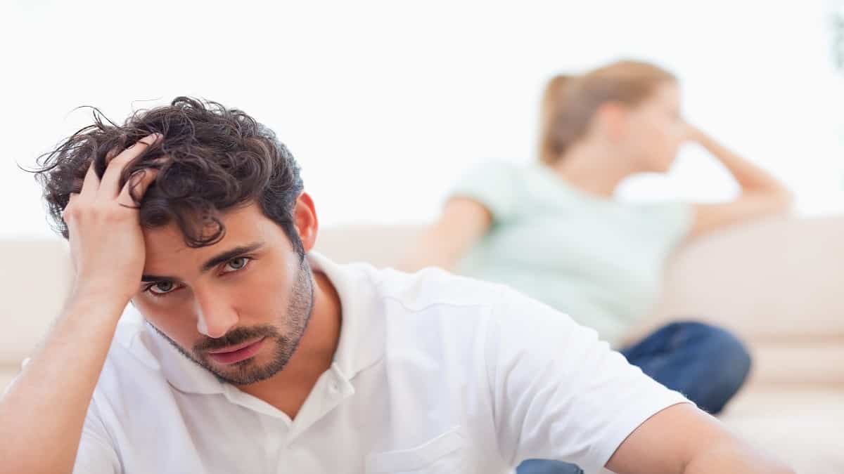 sad man and woman