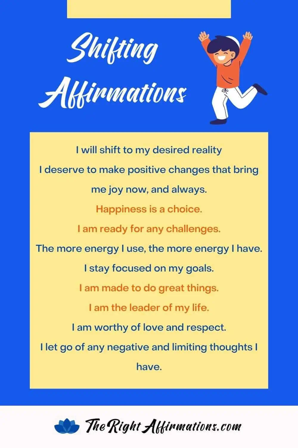 affirmations for shifting pinterest pin