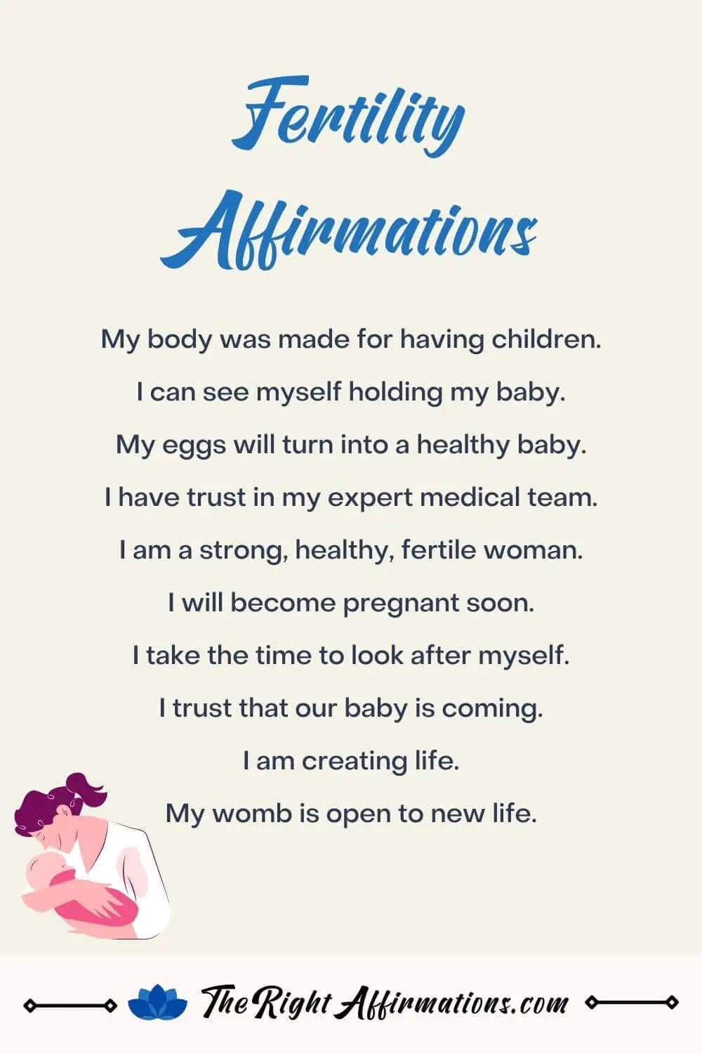 fertility affirmations to get pregnant pinterest