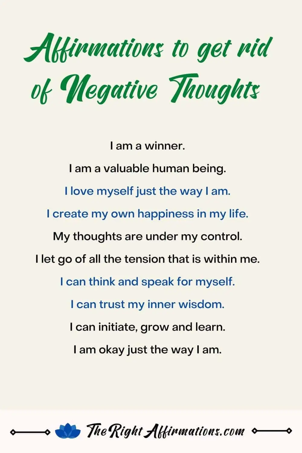 positive affirmations for negative thoughts