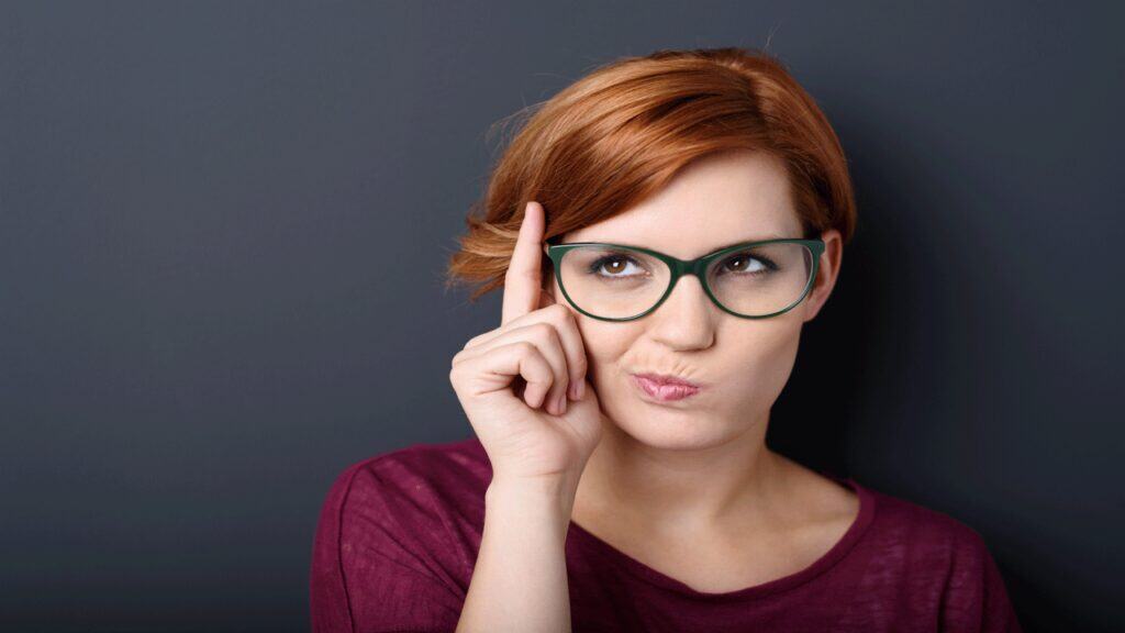 smart woman thinking